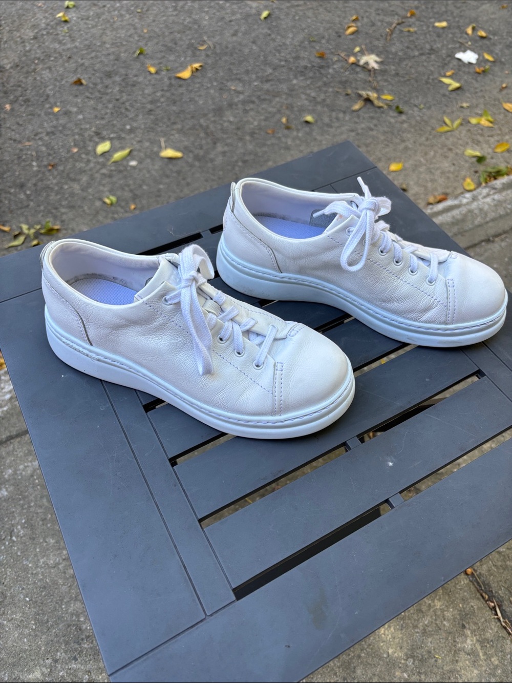 Camper White Leather Low-Top Sneakers